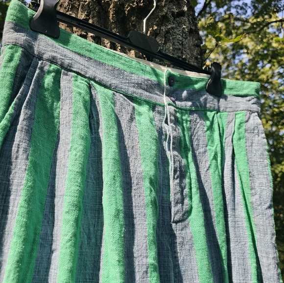 Ace & Jig Green Striped Wide Leg Pants - Picture 5 of 7